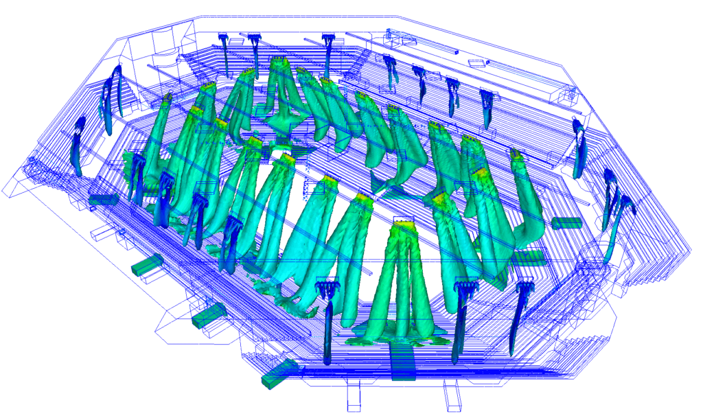 Simulation CFD - vitesse d'air des buses - Bercy