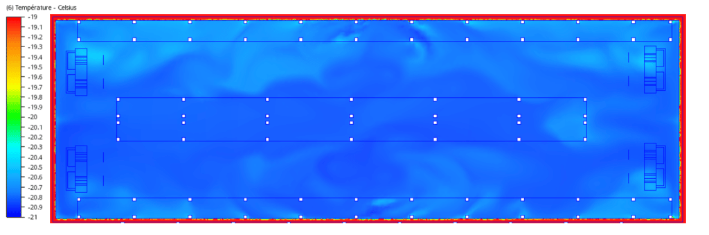 Aéraulique d'une chambre froide - étude des températures