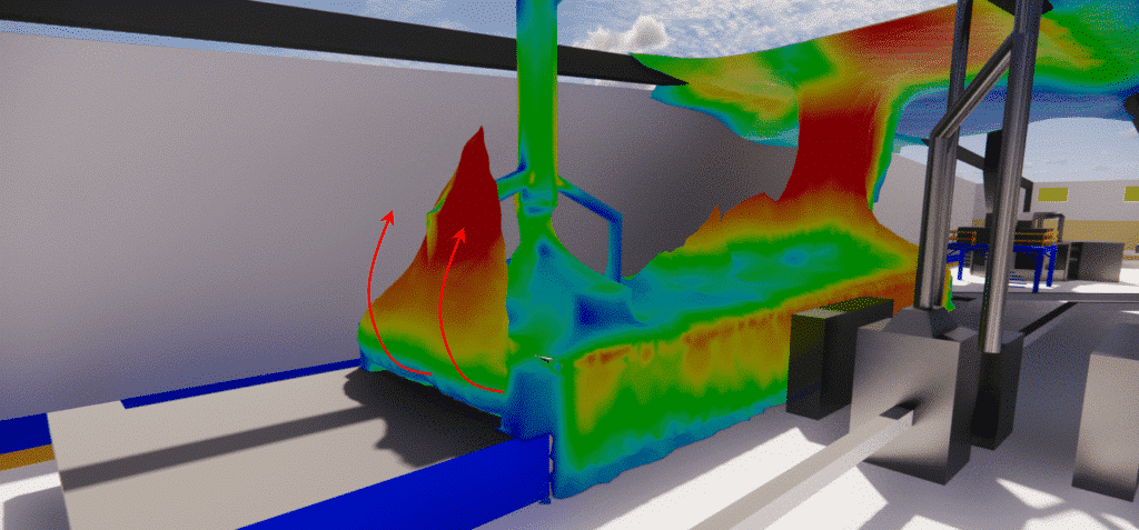 Identification des effets thermiques d'un four industriel - illustration des panaches thermiques