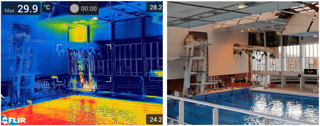 Etude thermographie d'une piscine