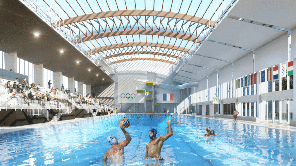 Photo d'architecte des travaux d'une piscine