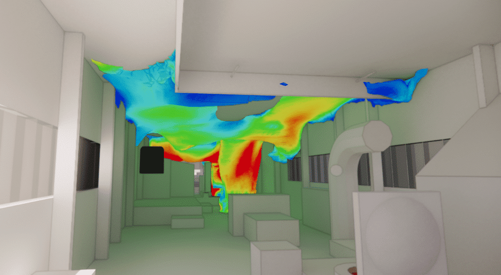 Modélisation de la stagnation d'air - simulation CFD - aciérie