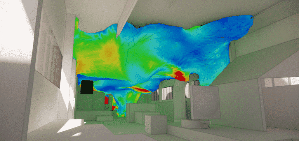 Modélisation de la stagnation d'air - simulation CFD - aciérie