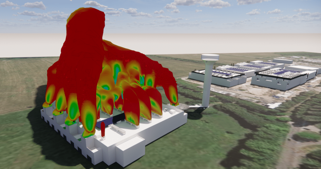 Panaches thermique d'un data center - CFD