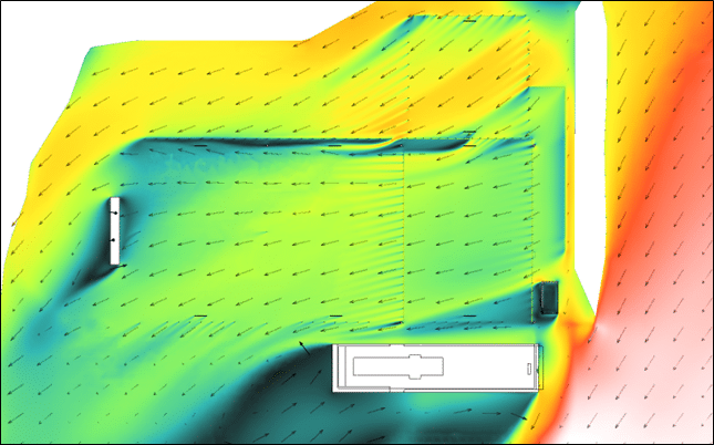 Simulation CFD des vitesses d'air sur un terrain de foot